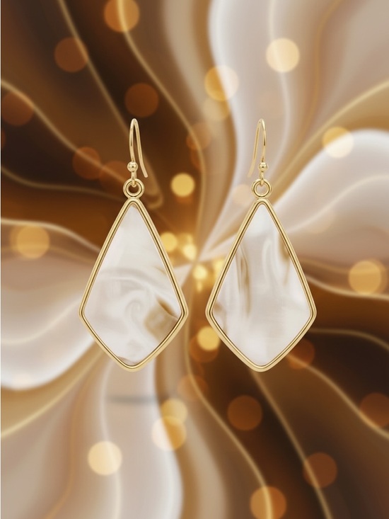 Hypoallergenic Reversible Marble Tear Drop Earrings #6 - Picture 2 of 6